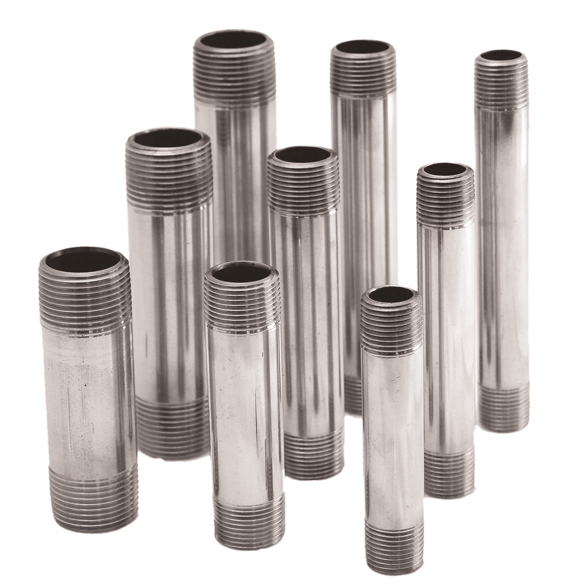 304-116 1" X 12" - 304 Stainless Steel Pipe Nipple, Schedule 40 - MNPT x MNPT