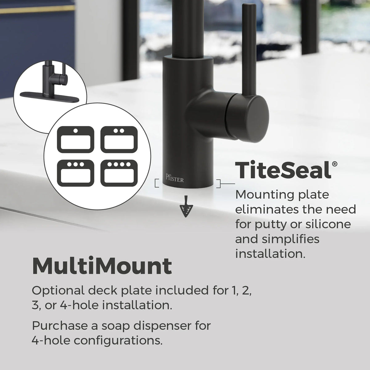 LG529SAB Stellen Single-Handle Pull-Down Kitchen Faucet in Matte Black