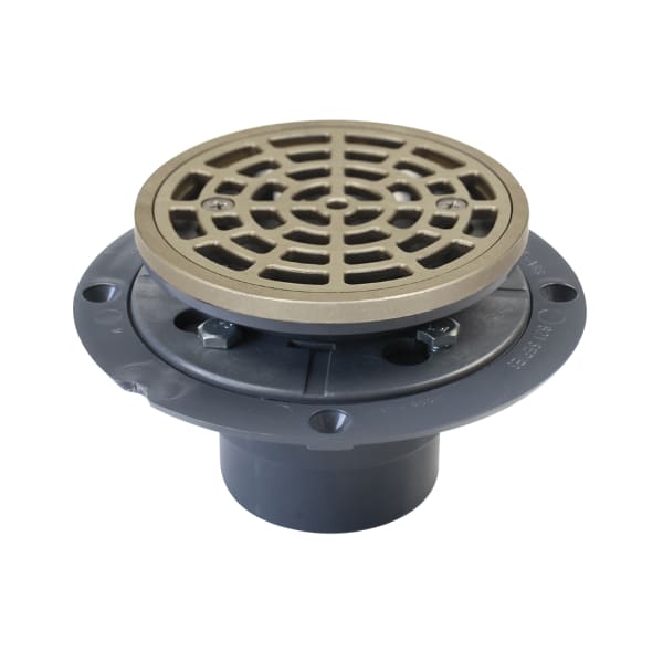 821-200PNR PVC 2" Shower Drain Nickel Bronze Round Grate 4-7/16"