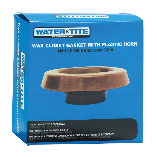 82555 Standard Wax Closet Gasket with Plastic Horn, 100% Pure Petroleum, Brown