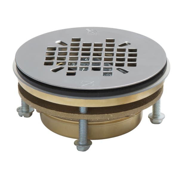 827-2J 2" Jacking Bolt Shower Drain Stainless Steel Round Grate