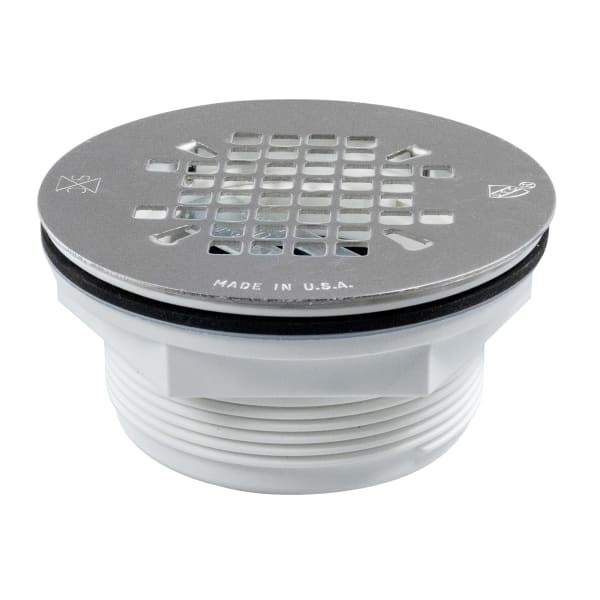 828-2 4-1/4" Snap-In Replacement Shower Drain Grate, White
