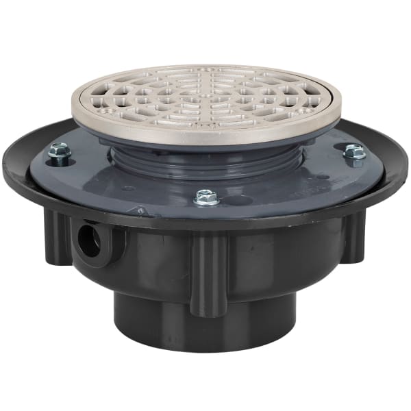 863-335SR 3" Solvent Weld Round Above-Grade Floor Drain 5-1/2" Top Stainless Steel Finish