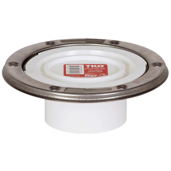 886-PTMS 3" Spigot PVC Sch. 30 H Total Knockout Closet Flange with One-Piece Plastic Ring