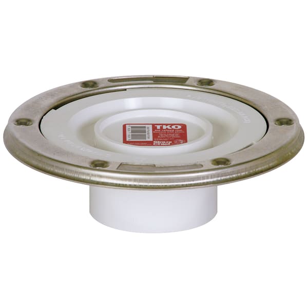 888-PTM 3" Inside Fit PVC TKO Closet Flange with Stainless Steel Swivel Ring