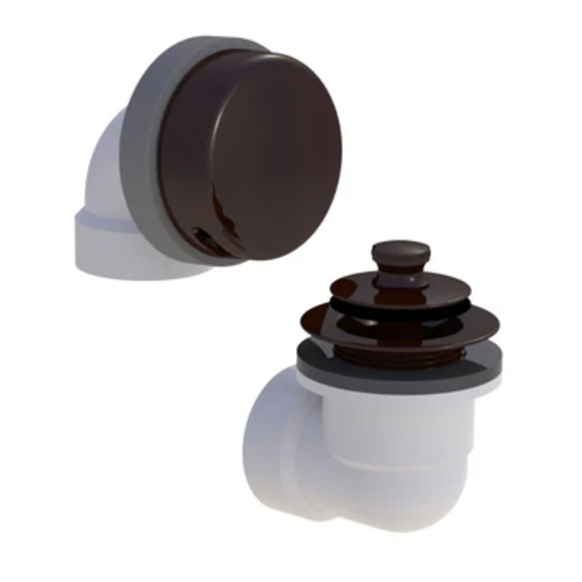 901-PP-PVC-BZ 1-1/2" PVC Push Pull Bath Waste and Overflow Test Half Kit Rubbed Bronze