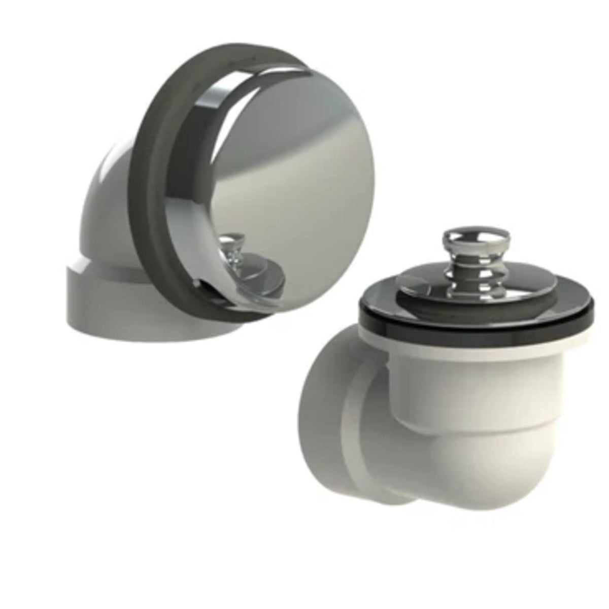 901-PP-PVC-CP 1-1/2" PVC Push Pull Bath Waste and Overflow Test Half Kit Chrome