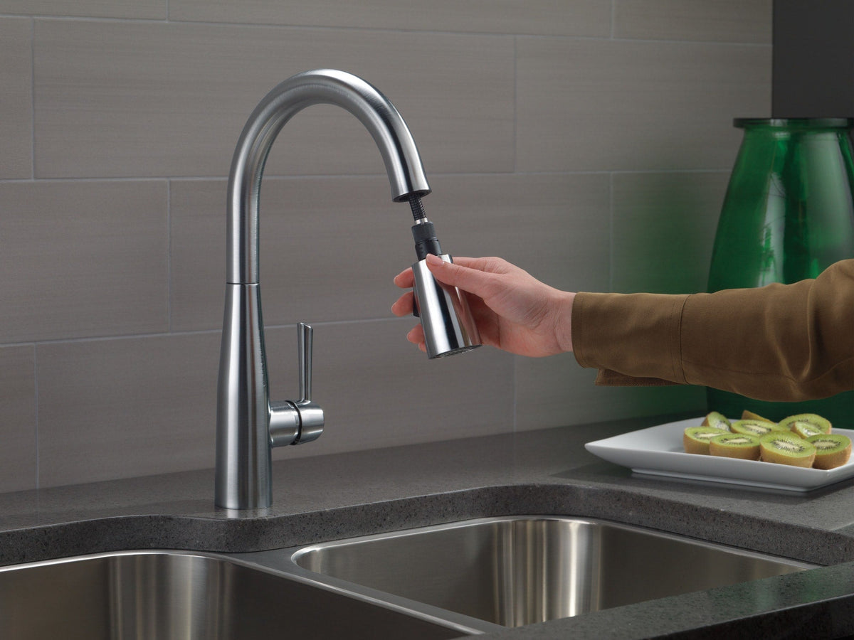 9113-AR-DST Essa® Single Handle Pull-Down Kitchen Faucet Arctic Stainless