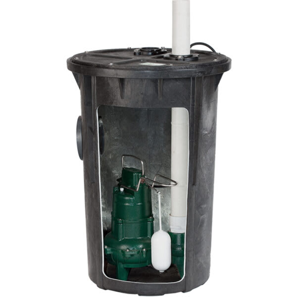 Pump 912-0010 912 Simplex Sewage Package System with an M266 18" x 30" Basin 2" Discharge - 2" NPT, Top