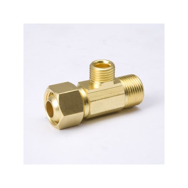 993-016NL 3/8" x 3/8" Extender Tee - Comp, Rough Brass