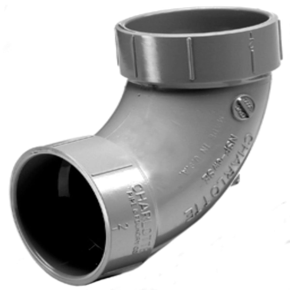 AW-00304-0030C 3" 90 Deg Long Sweep Street Elbow Hub x Hub CPVC Chemical Drainage Fitting