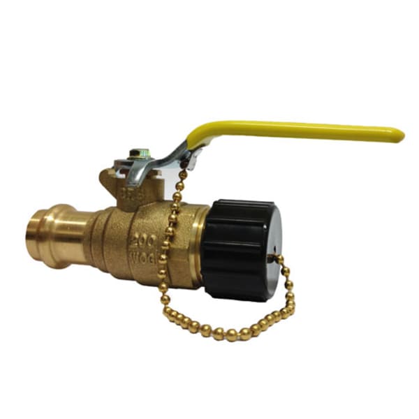 BA-480BH-34 3/4" - Press x Hose - Brass, Full Port - Ball Valve - 200 PSI, RPTFE Seat, Chrome Plated Ball
