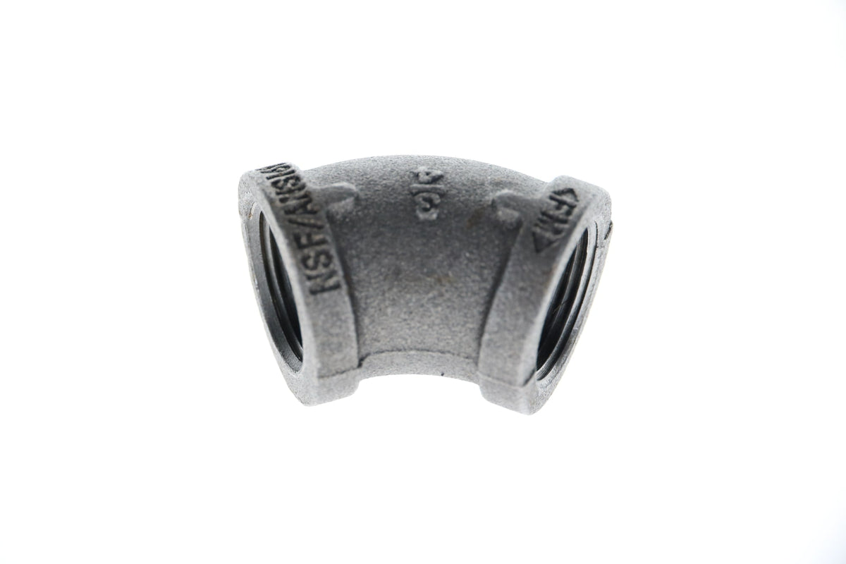 520-204 3/4" Black Iron Elbow - 45°