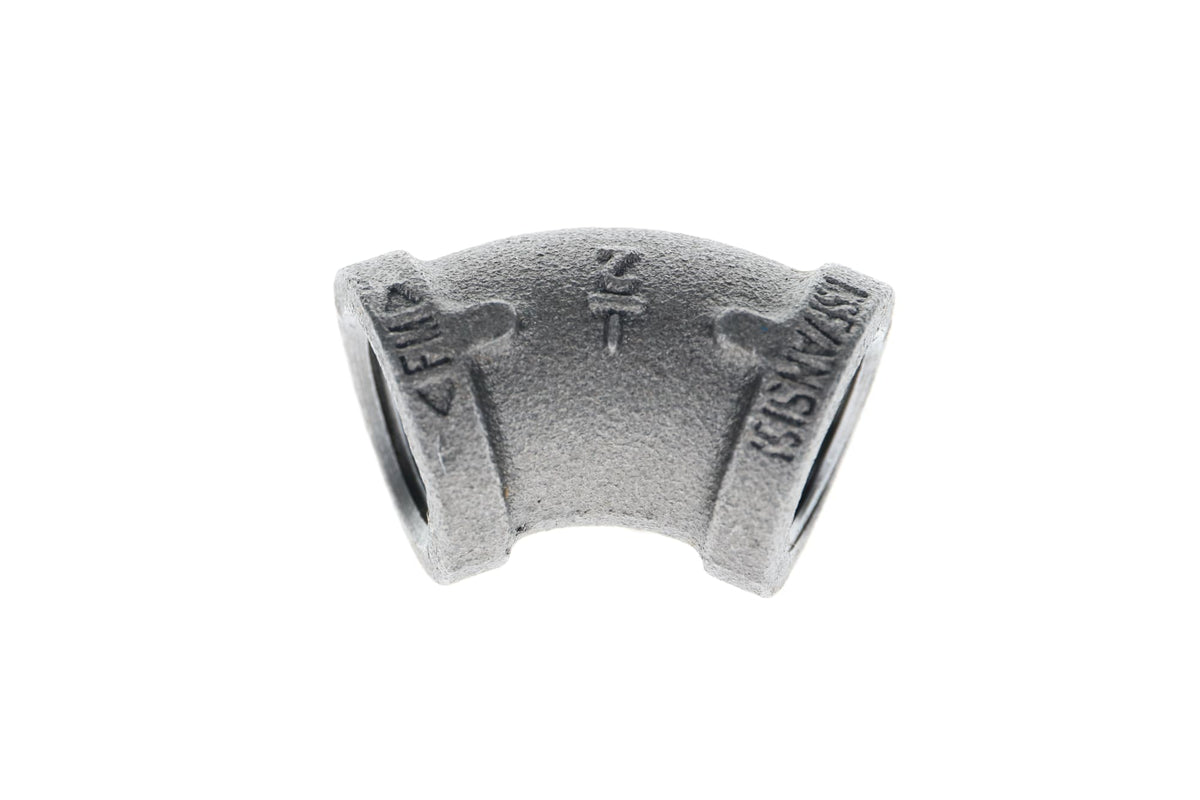 520-203 1/2" Black Iron Elbow - 45°