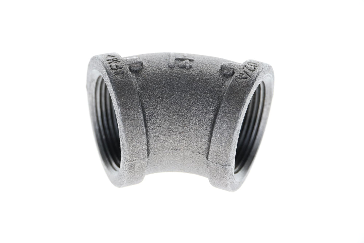 520-206 1-1/4" Black Iron Elbow - 45°