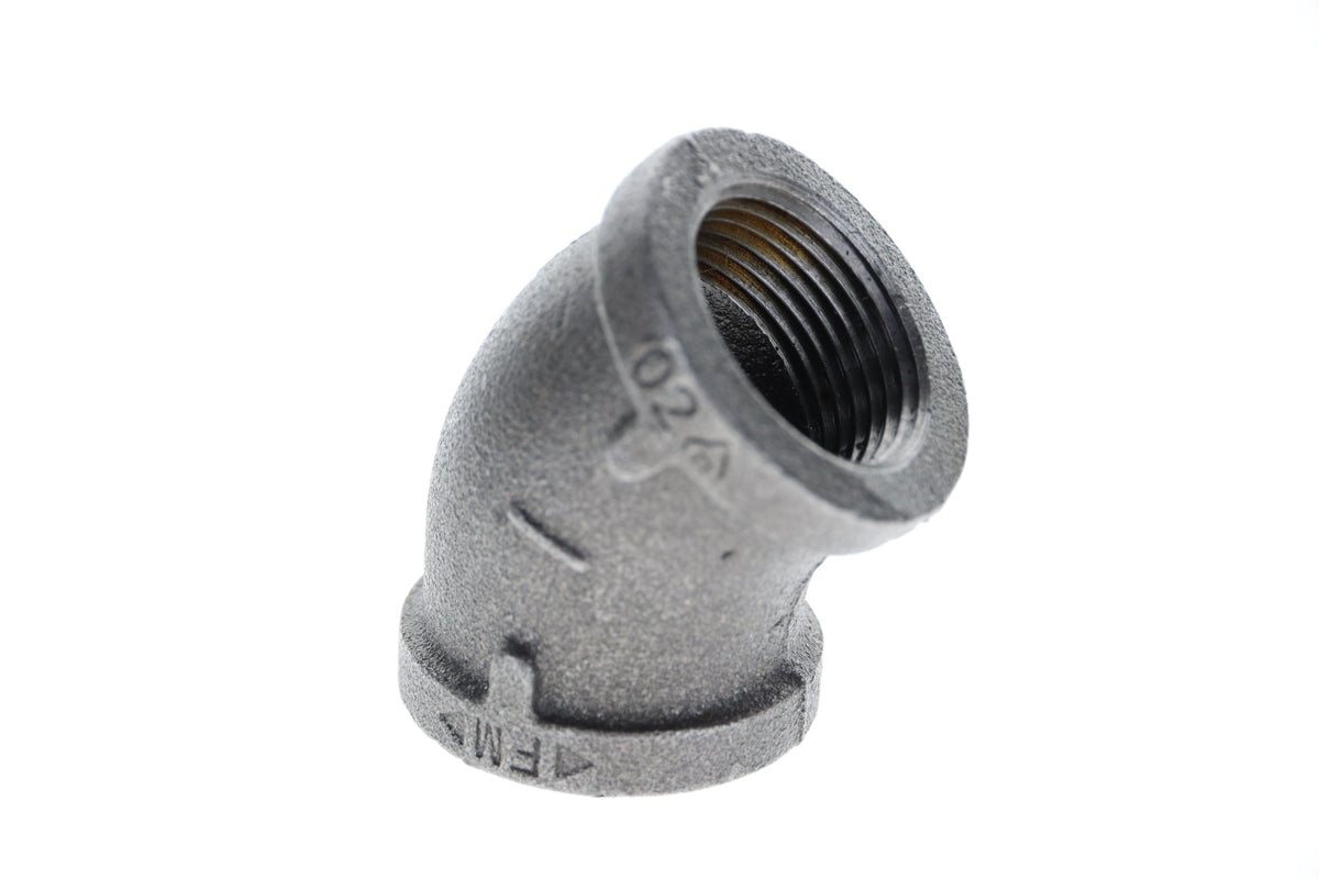 520-205 1" Black Iron Elbow - 45°