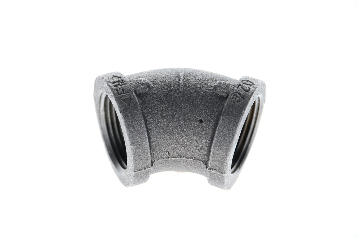 520-205 1" Black Iron Elbow - 45°