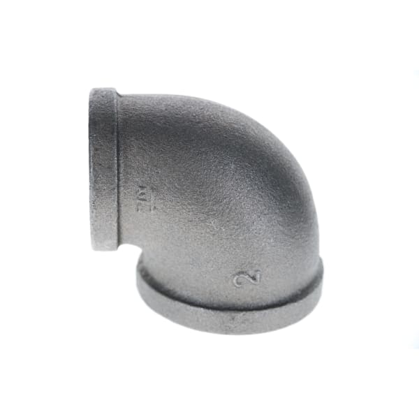 520-187 2" x 1-1/2" Black Iron Elbow - 90°