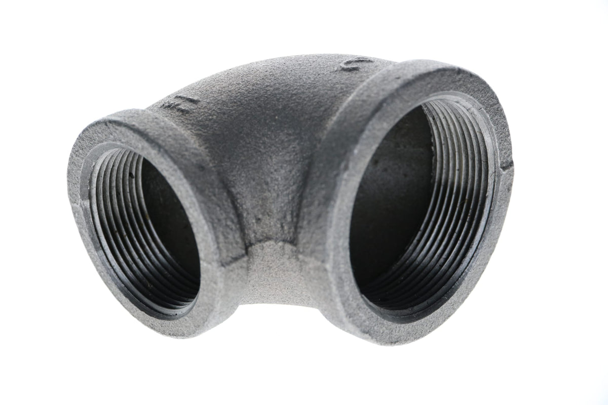520-187 2" x 1-1/2" Black Iron Elbow - 90°