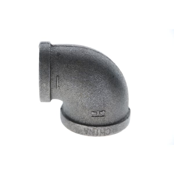 520-165 1-1/4" x 1" Black Iron Elbow - 90°