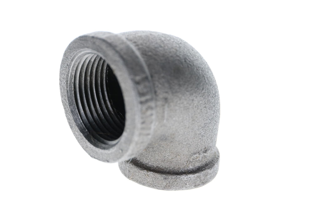 520-174 1-1/2" x 3/4" Black Iron Elbow - 90°