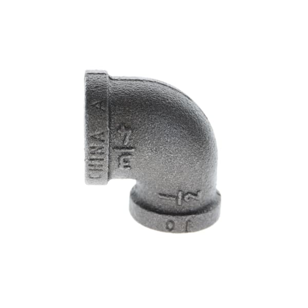 520-143 3/4" x 1/2" Black Iron Elbow - 90°