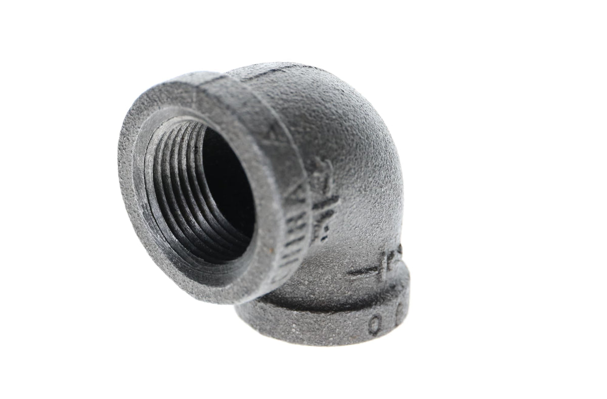 520-132 1/2" x 3/8" Black Iron Elbow - 90°