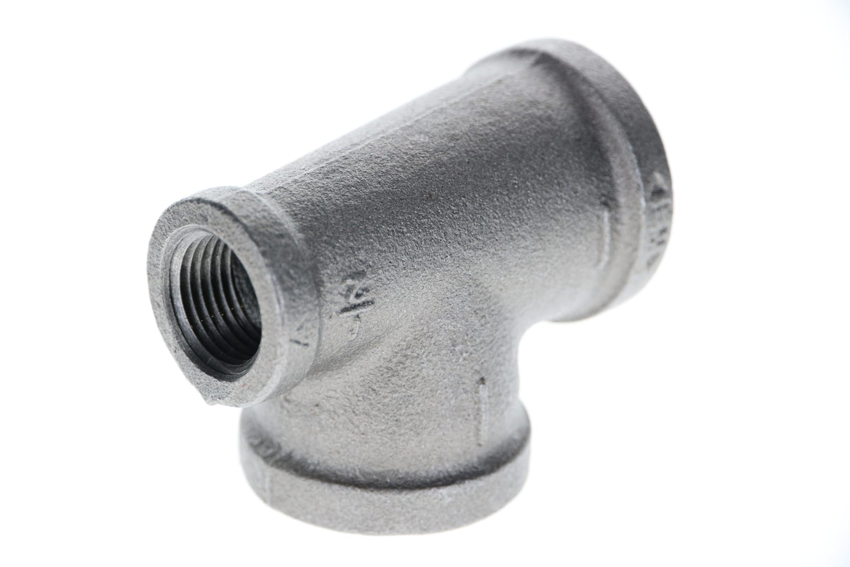 520-793 1" x 1/2" x 1" Black Iron Tee