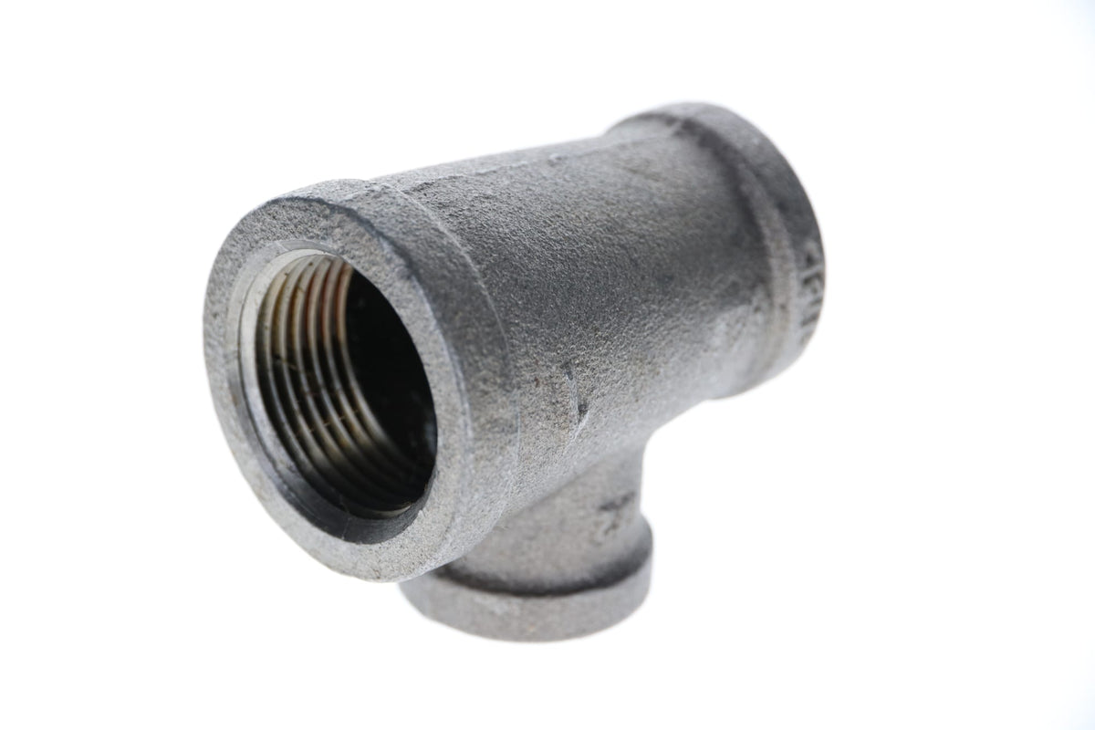 520-768 1-1/2" x 1-1/4" x 1" Black Iron Tee