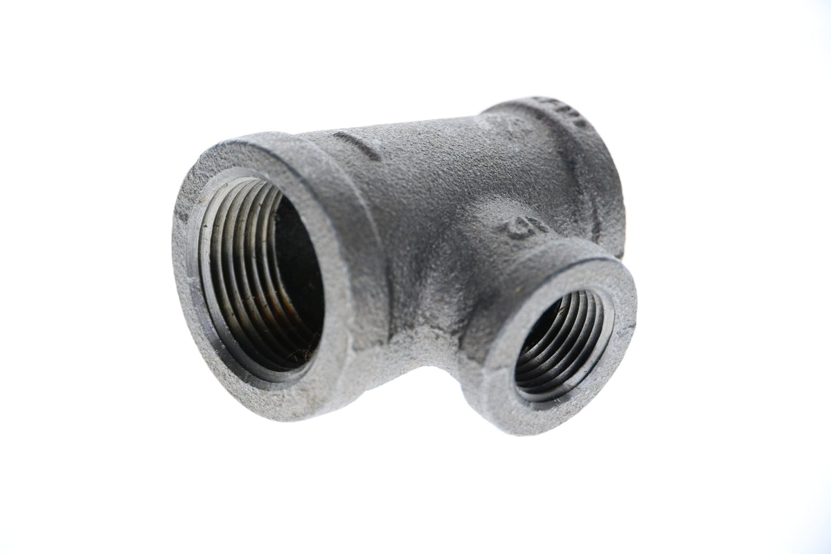 520-768 1-1/2" x 1-1/4" x 1" Black Iron Tee