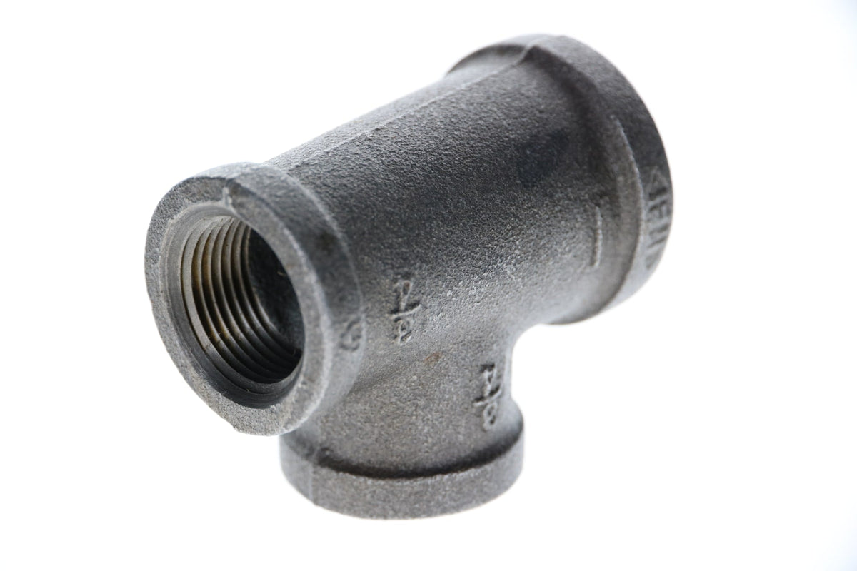520-636 1-1/4" x 1/2" x 1-1/4" Black Iron Tee
