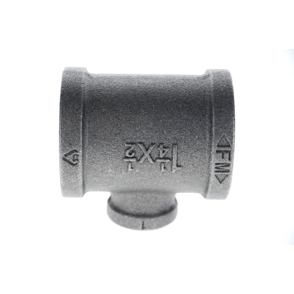520-663 1-1/4" x 1-1/4" x 1/2" Black Iron Tee
