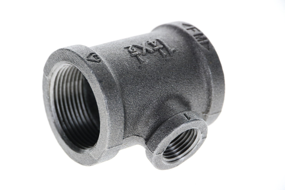 520-663 1-1/4" x 1-1/4" x 1/2" Black Iron Tee