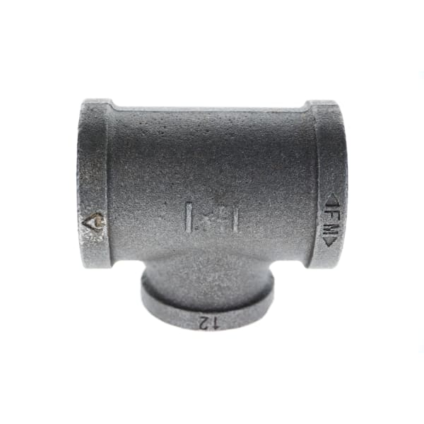 520-765 1-1/4" x 1-1/4" x 1" Black Iron Tee