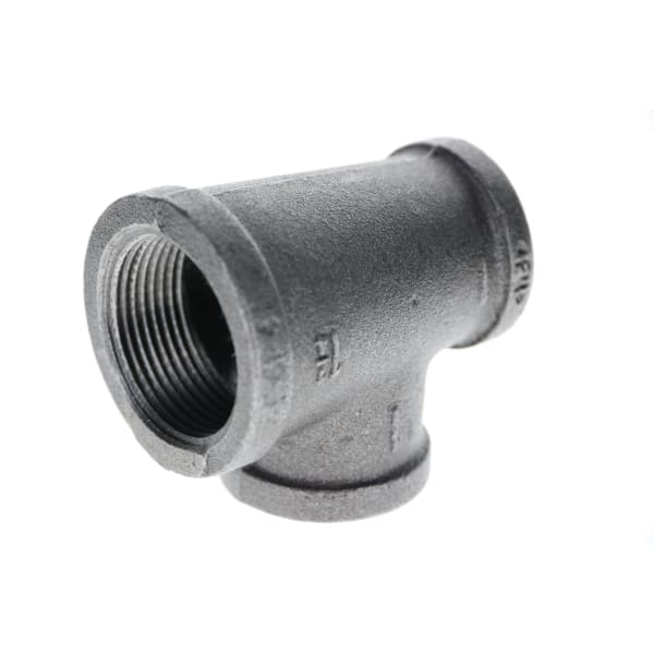 520-646 1-1/4" x 3/4" x 1-1/4" Black Iron Tee