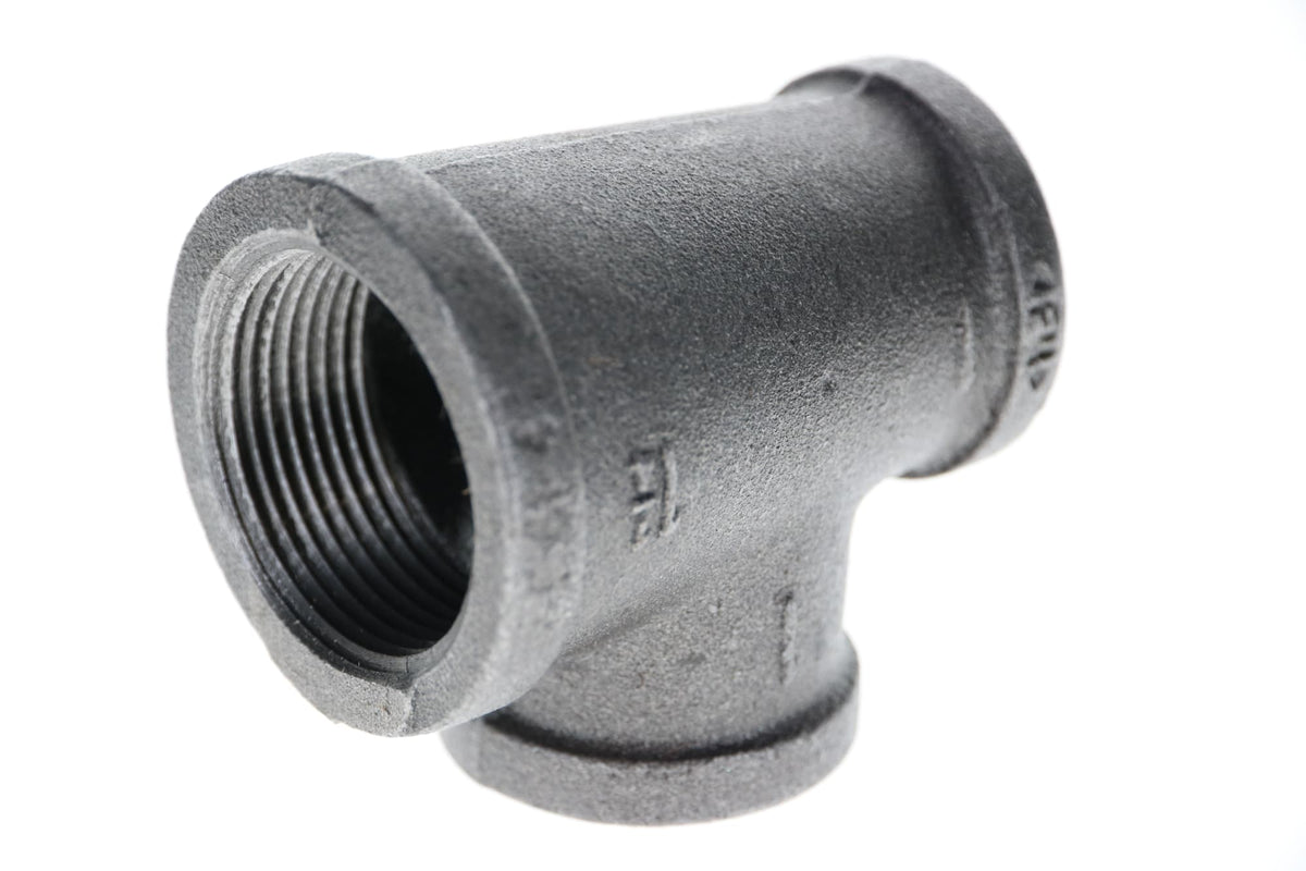 520-769 1-1/2" x 1-1/4" x 1-1/4" Black Iron Tee