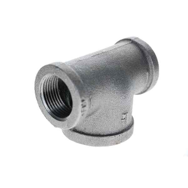 520-747 1-1/2" x 3/4" x 1-1/2" Black Iron Tee