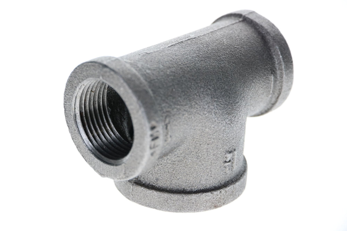 520-776 1-1/2" x 1-1/2" x 1-1/4" Black Iron Tee