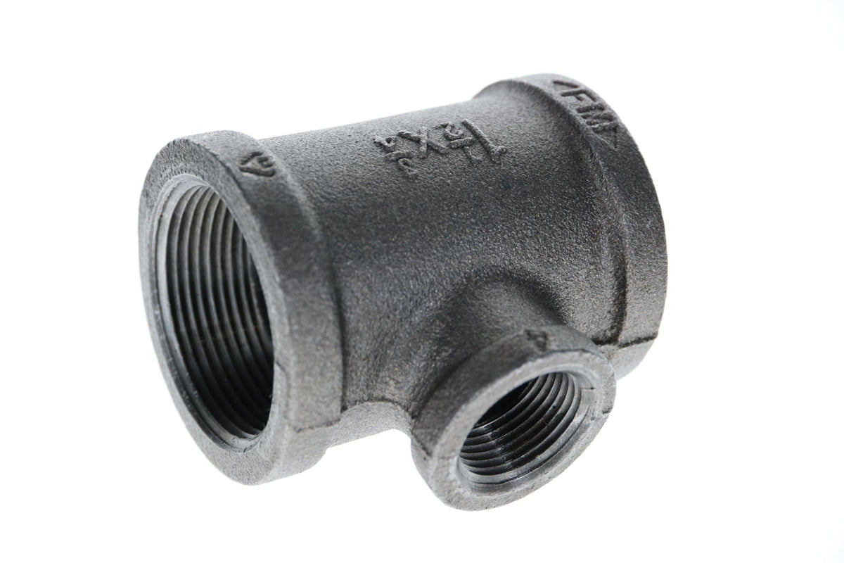 520-774 1-1/2" x 1-1/2" x 3/4" Black Iron Tee