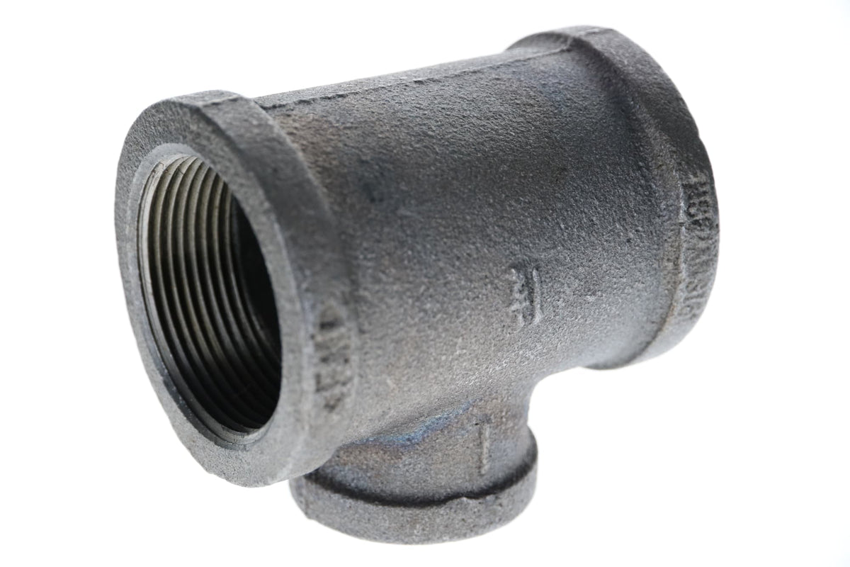 520-766 1-1/2" x 1-1/2" x 1" Black Iron Tee