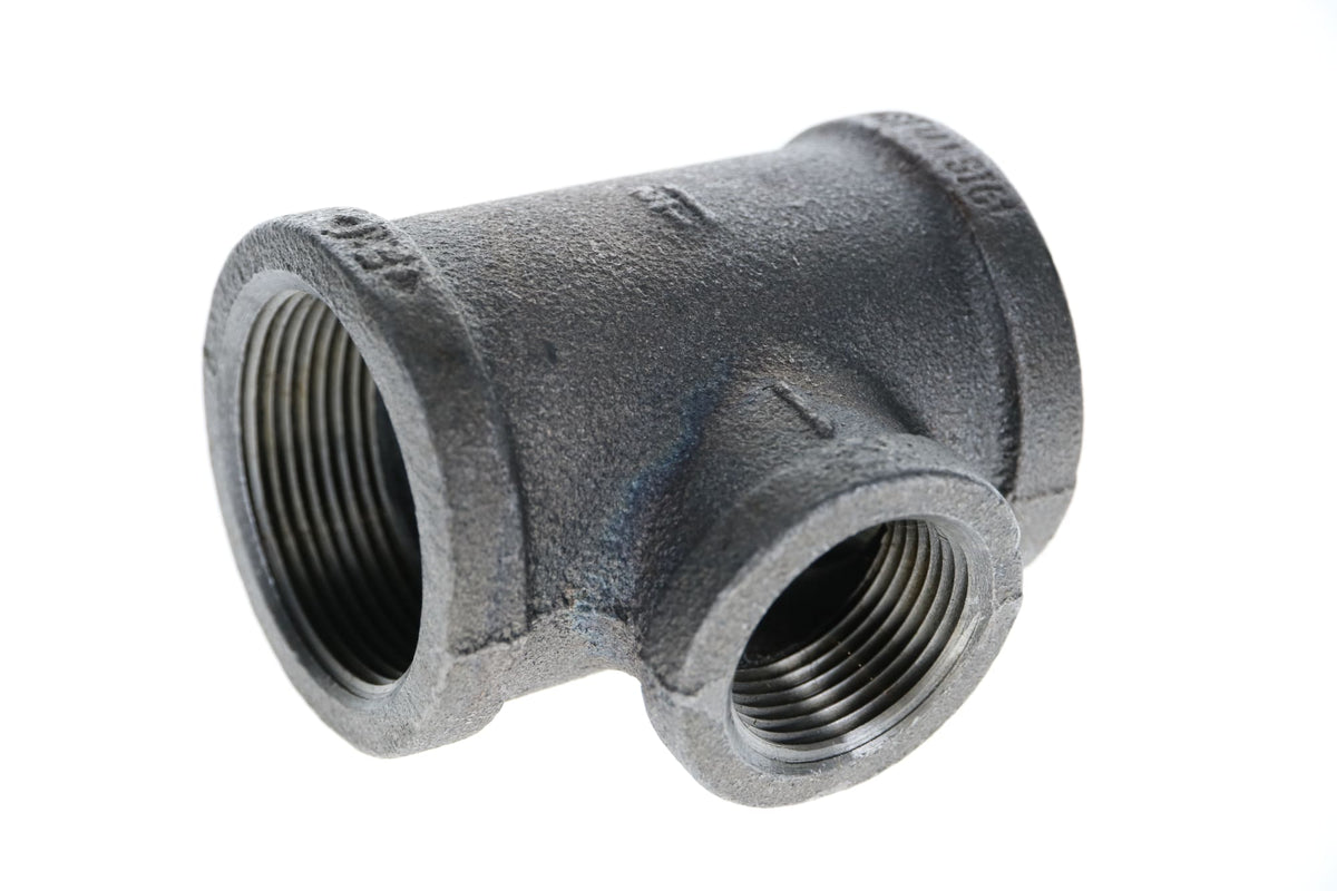 520-766 1-1/2" x 1-1/2" x 1" Black Iron Tee