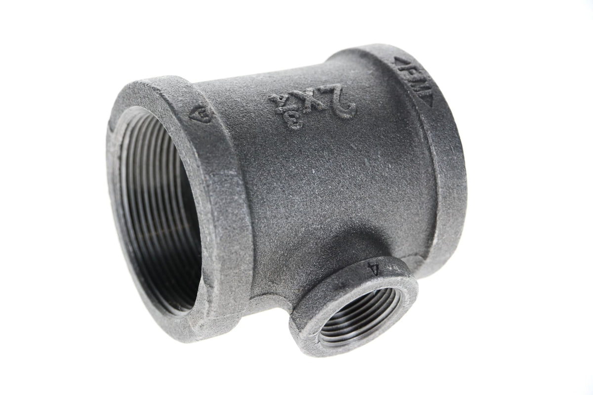 520-886 2" x 2" x 1-1/4" Black Iron Tee