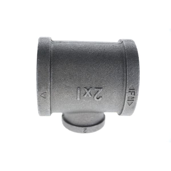 520-785 2" x 2" x 1" Black Iron Tee
