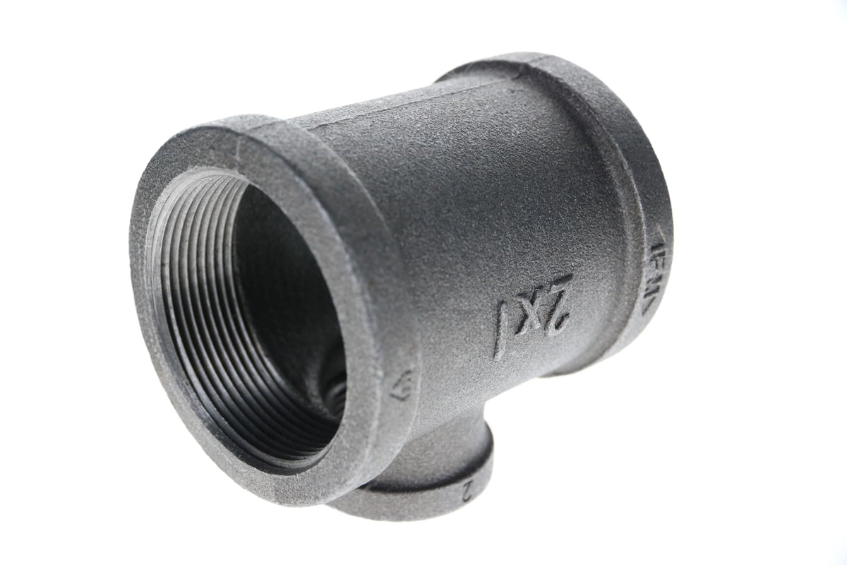 520-785 2" x 2" x 1" Black Iron Tee