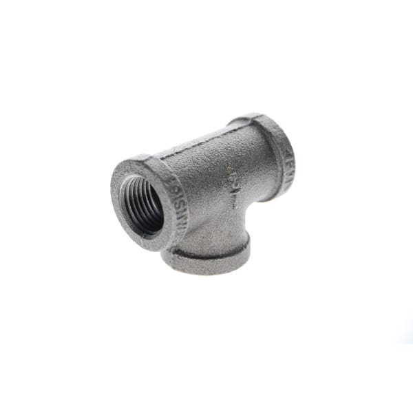 2-1/2" x 2-1/2" x 1" Black Iron Tee