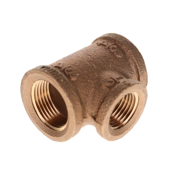 310-452NL 3/4" x 1/2" x 3/4" - Brass Tee (Reducing)