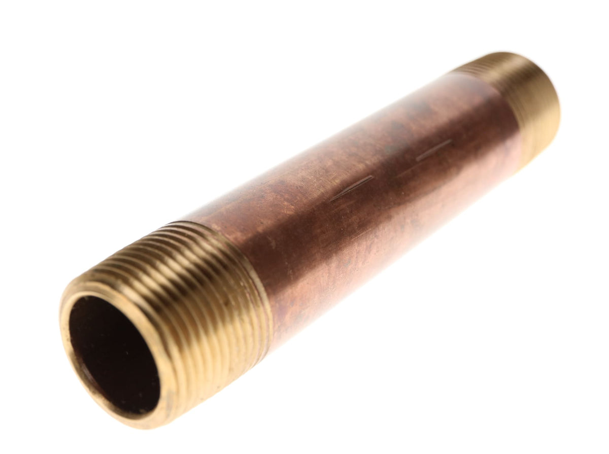 311-114 1" x 10" Red Brass Pipe Nipple