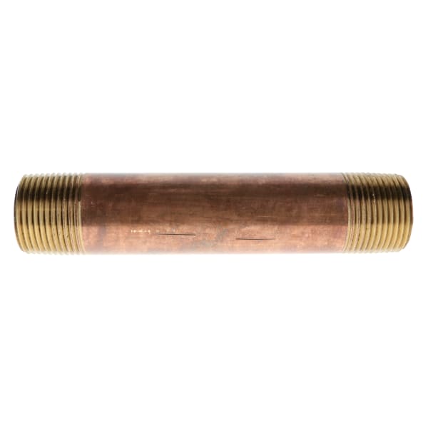 311-114 1" x 10" Red Brass Pipe Nipple