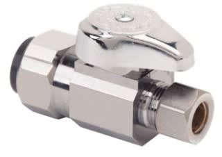 G2PS14X C 1/2" x 3/8" Straight Stop - Push x Comp, Chrome