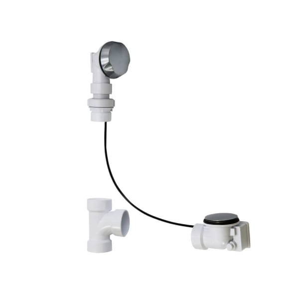 BWO40S22A2/PN Schedule 40 ABS Cable Operated Bath Waste & Overflow Drain, Flexible Overflow Neck, 12" to 22" Tub Depth
